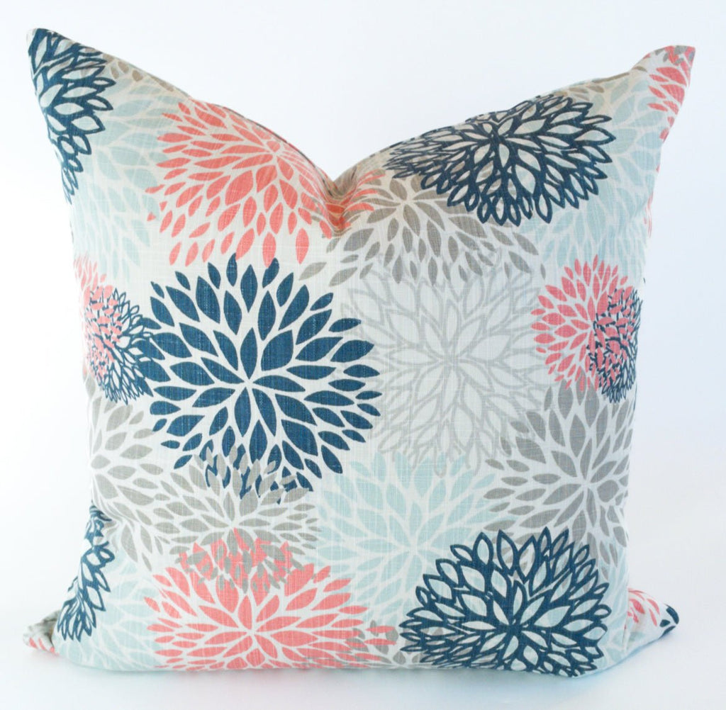 Bailey Floral Pillow Cover, Coral - HomeStyle Fabrics