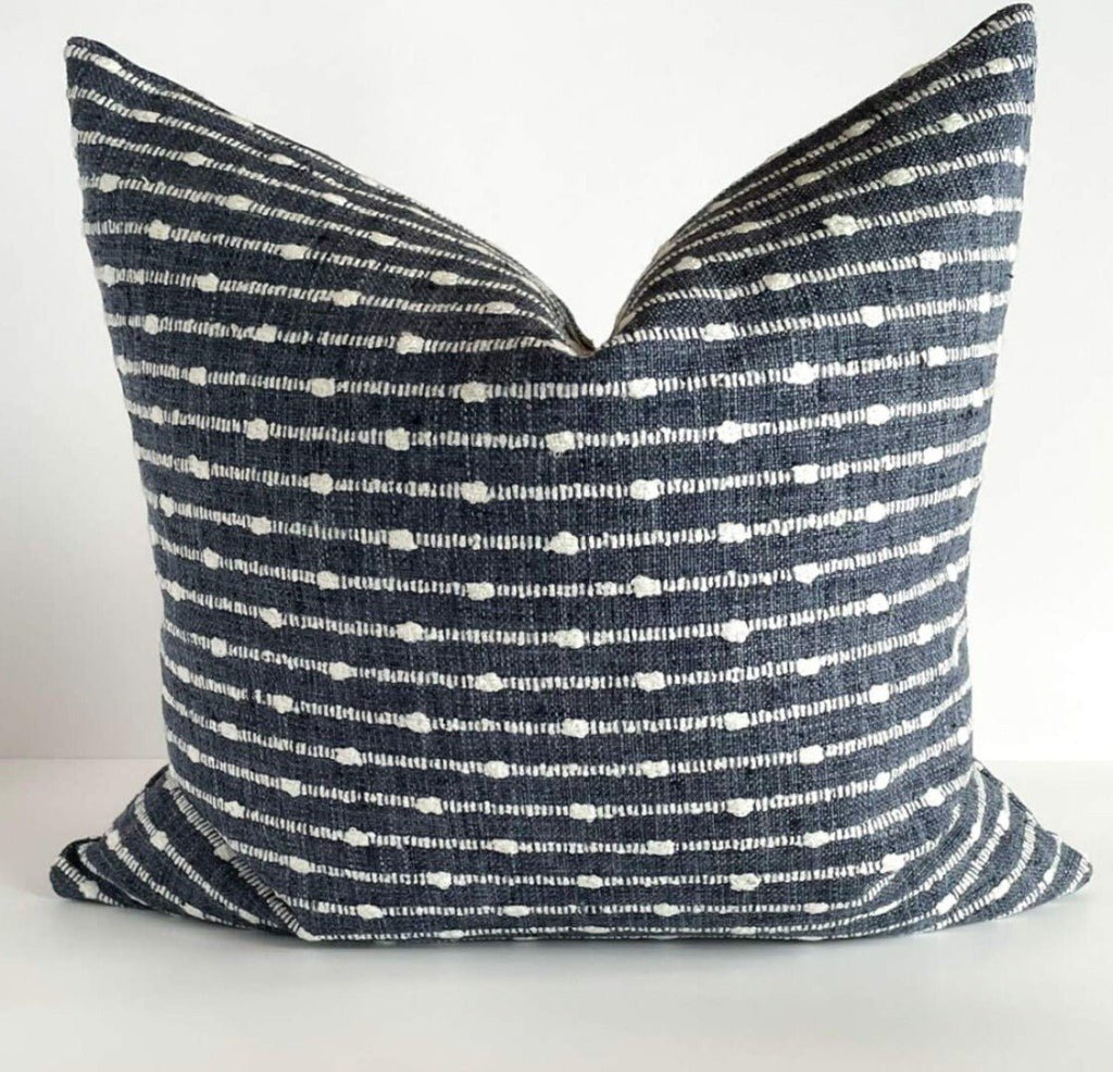 Dalia Stripe Pillow Cover, Indigo - HomeStyle Fabrics