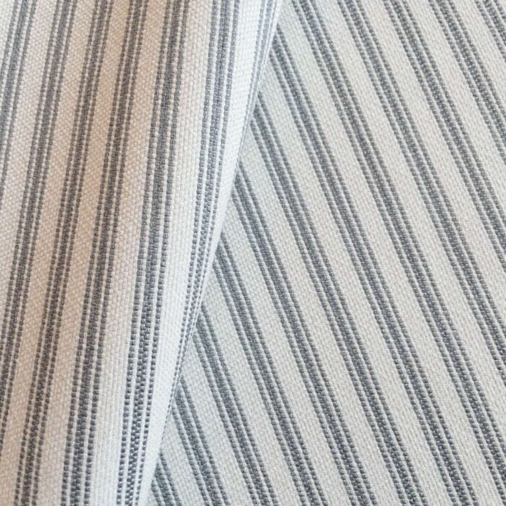 Fallon Striped Grey Ticking Fabric - HomeStyle Fabrics