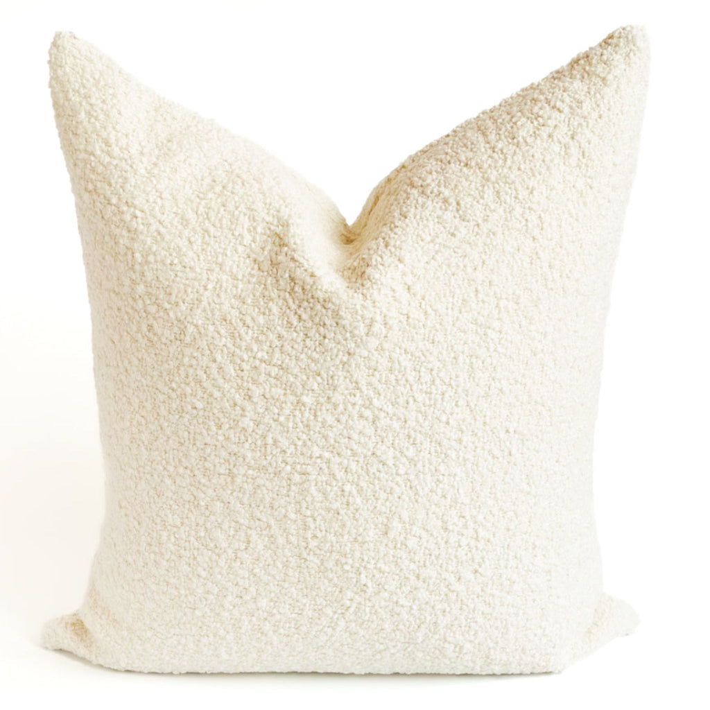 Luna Boucle 24x24 Pillow Cover, Chalk - HomeStyle Fabrics