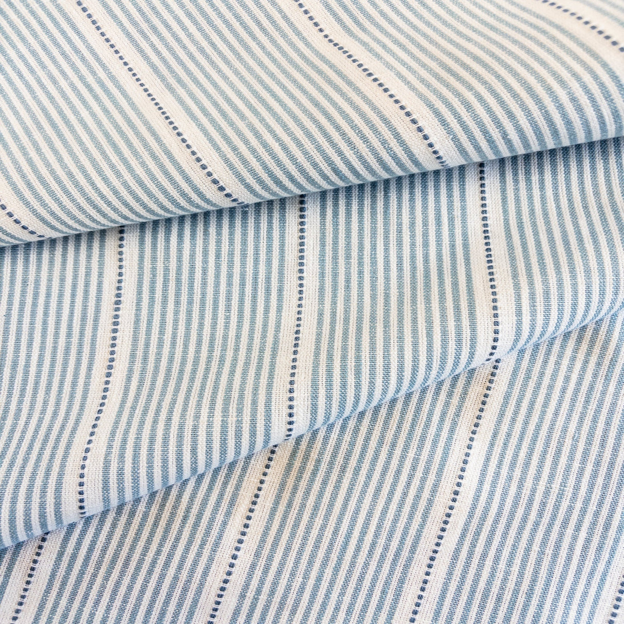 Isla Stripe Fabric, Cornflower - HomeStyle Fabrics