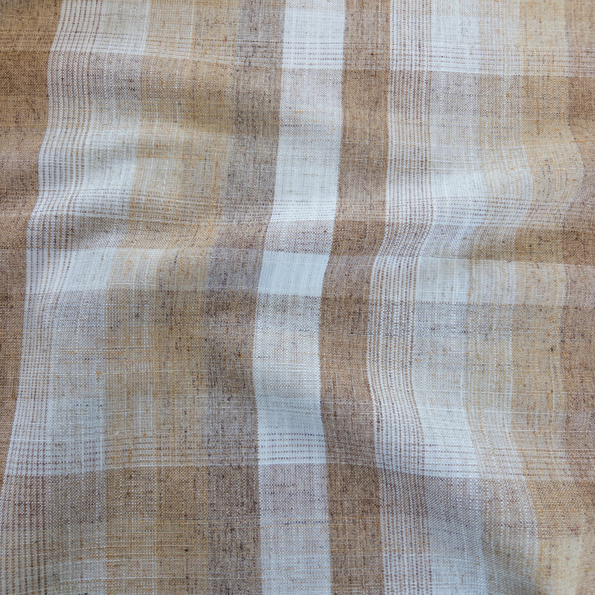 Jasper Plaid Fabric, Caramel - HomeStyle Fabrics