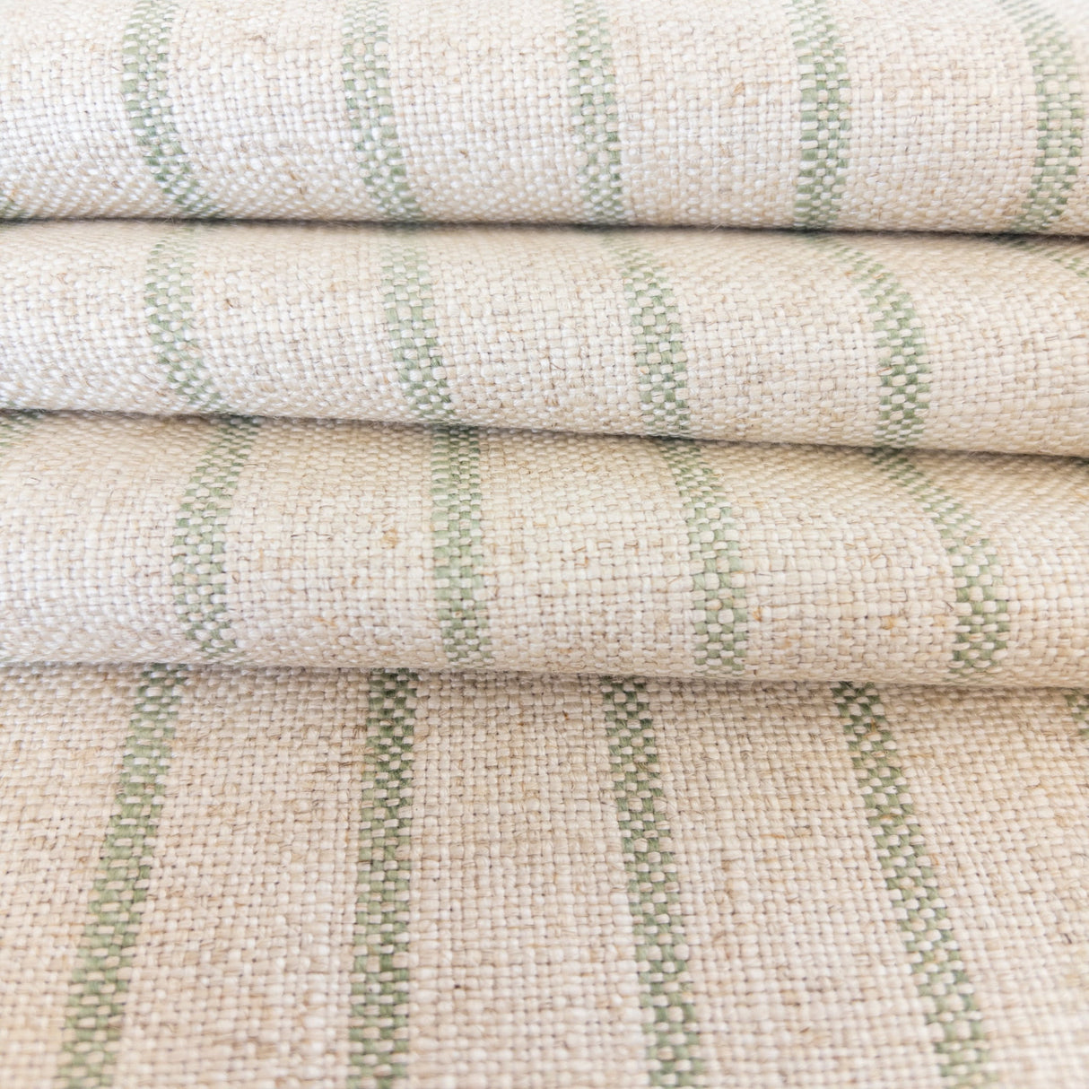 Mila Stripe Fabric, Aloe - HomeStyle Fabrics