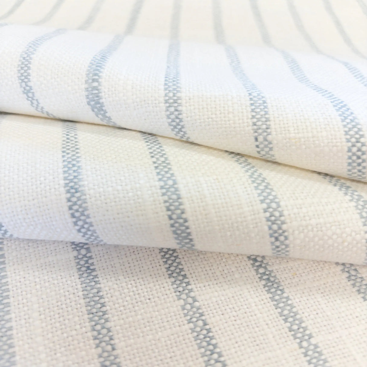 Mila Stripe Fabric, Sky - HomeStyle Fabrics