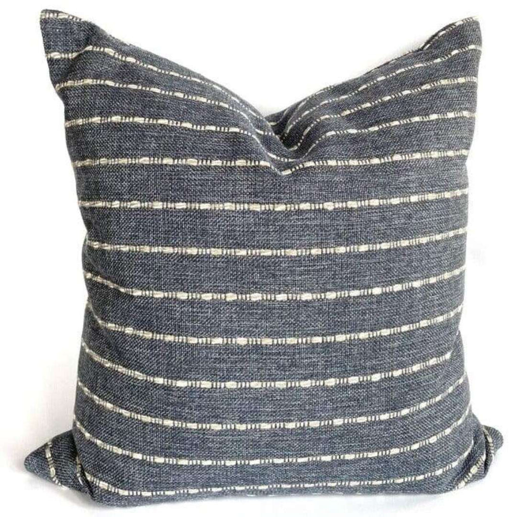 Adalia Striped Pillow, Blue Denim - HomeStyle Fabrics