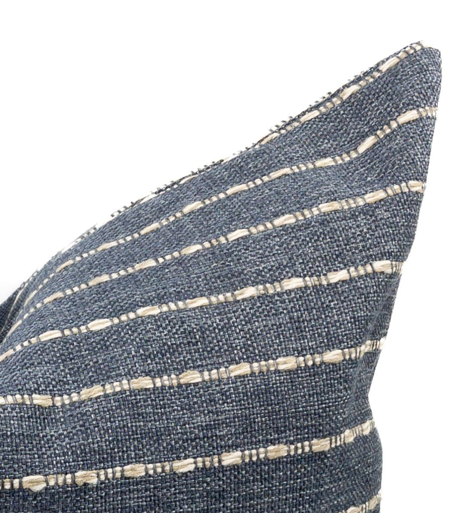 Adalia Striped Pillow Cover, Denim - HomeStyle Fabrics
