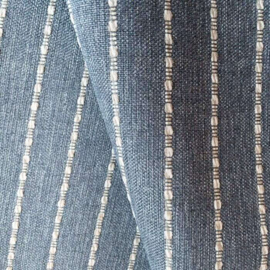 Adalia Textured Stripe Fabric, Denim - HomeStyle Fabrics