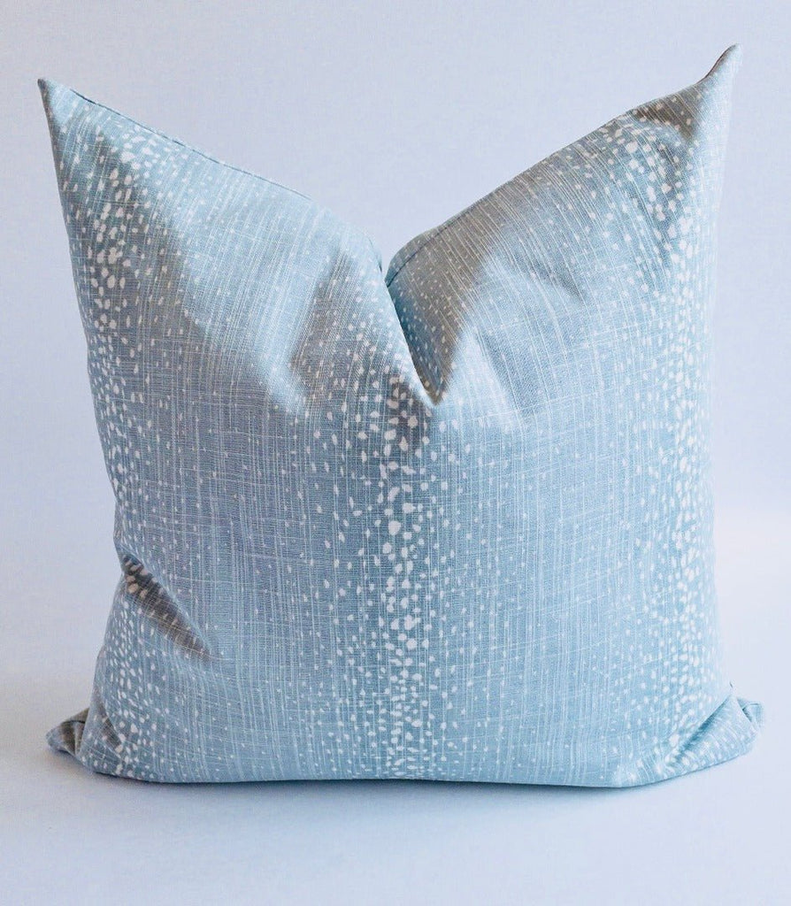 Aria Antelope Print Pillow, Mineral Blue - HomeStyle Fabrics