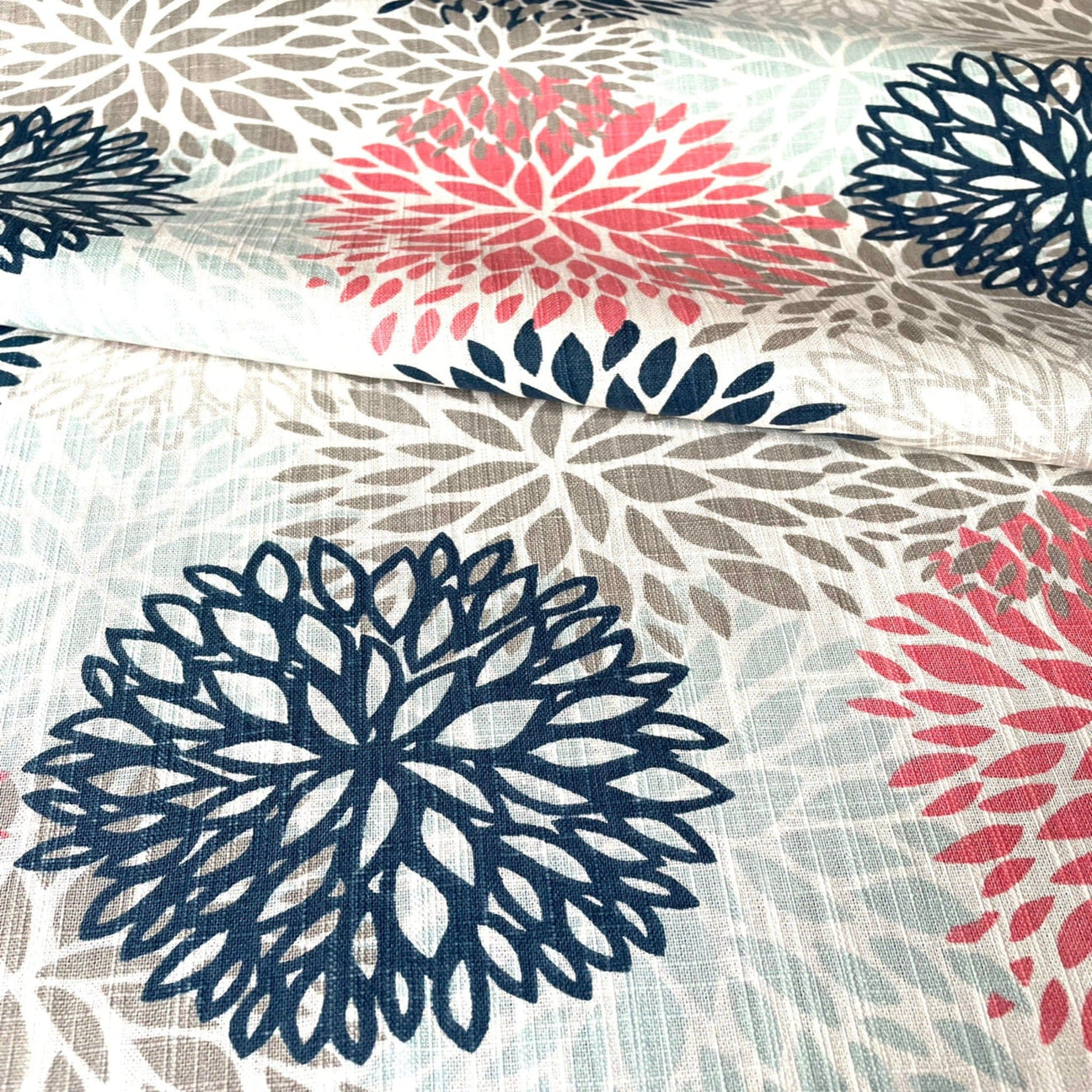 Bailey Floral Print Fabric, Coral - HomeStyle Fabrics
