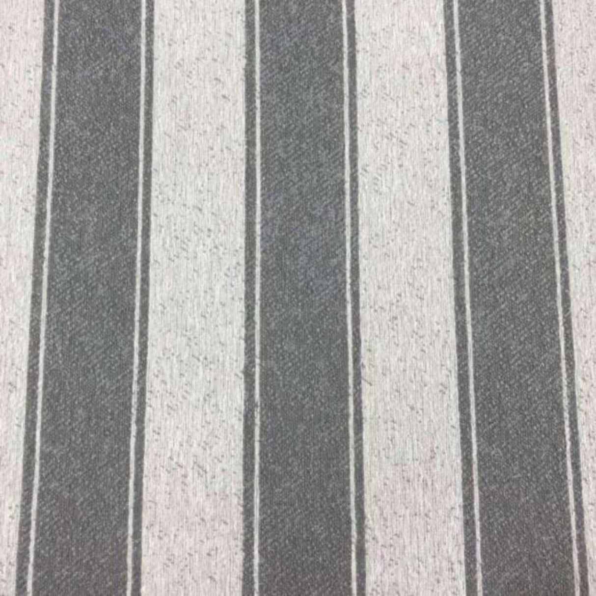 Beckett Awning Stripe Fabric, Smoke Gray - HomeStyle Fabrics