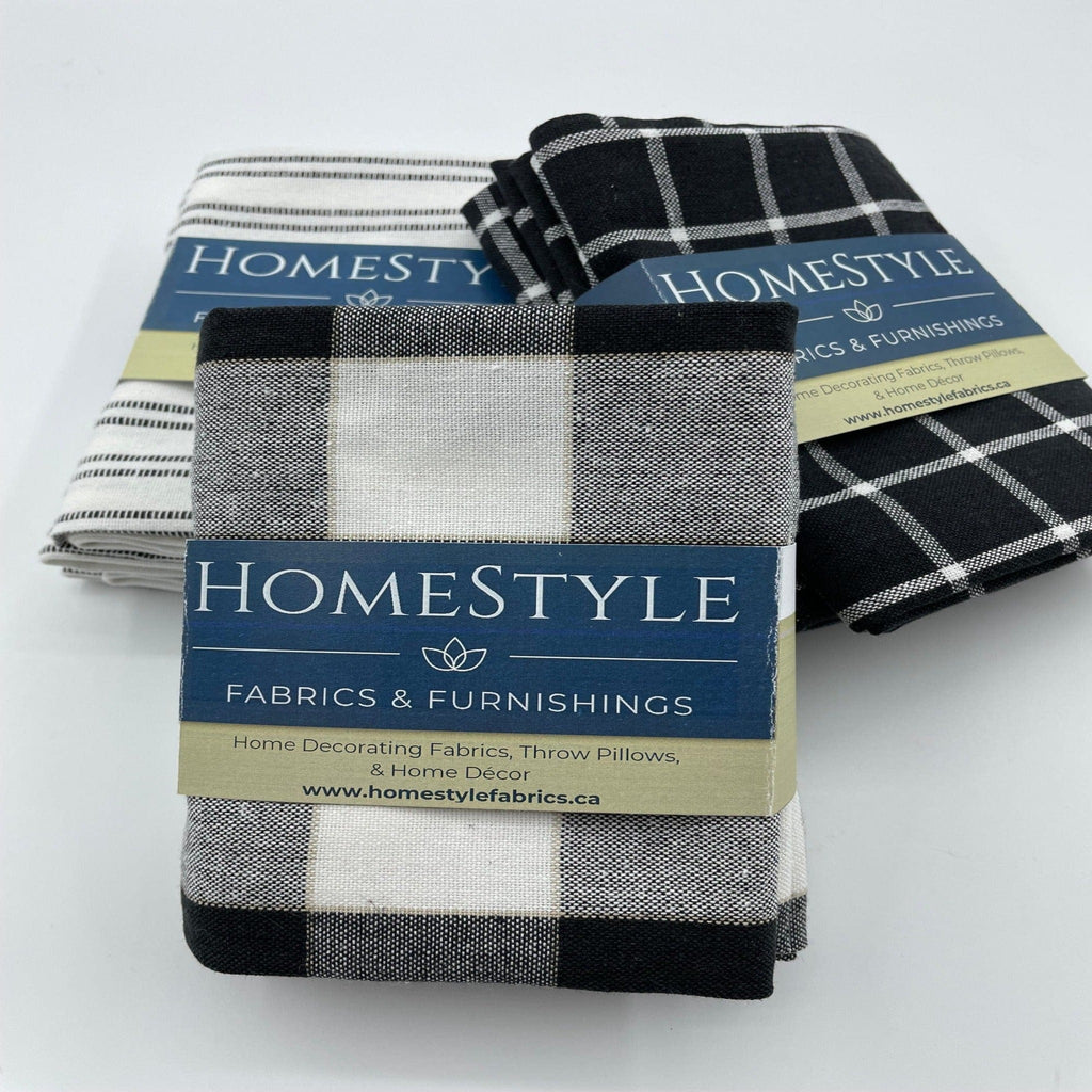 Black & White Farmhouse Kitchen Towels - HomeStyle Fabrics