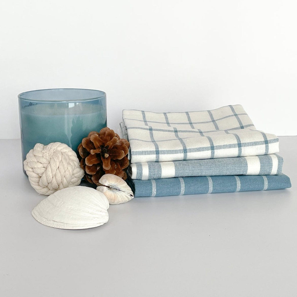Blue Farmhouse Check Kitchen Towel Set - HomeStyle Fabrics