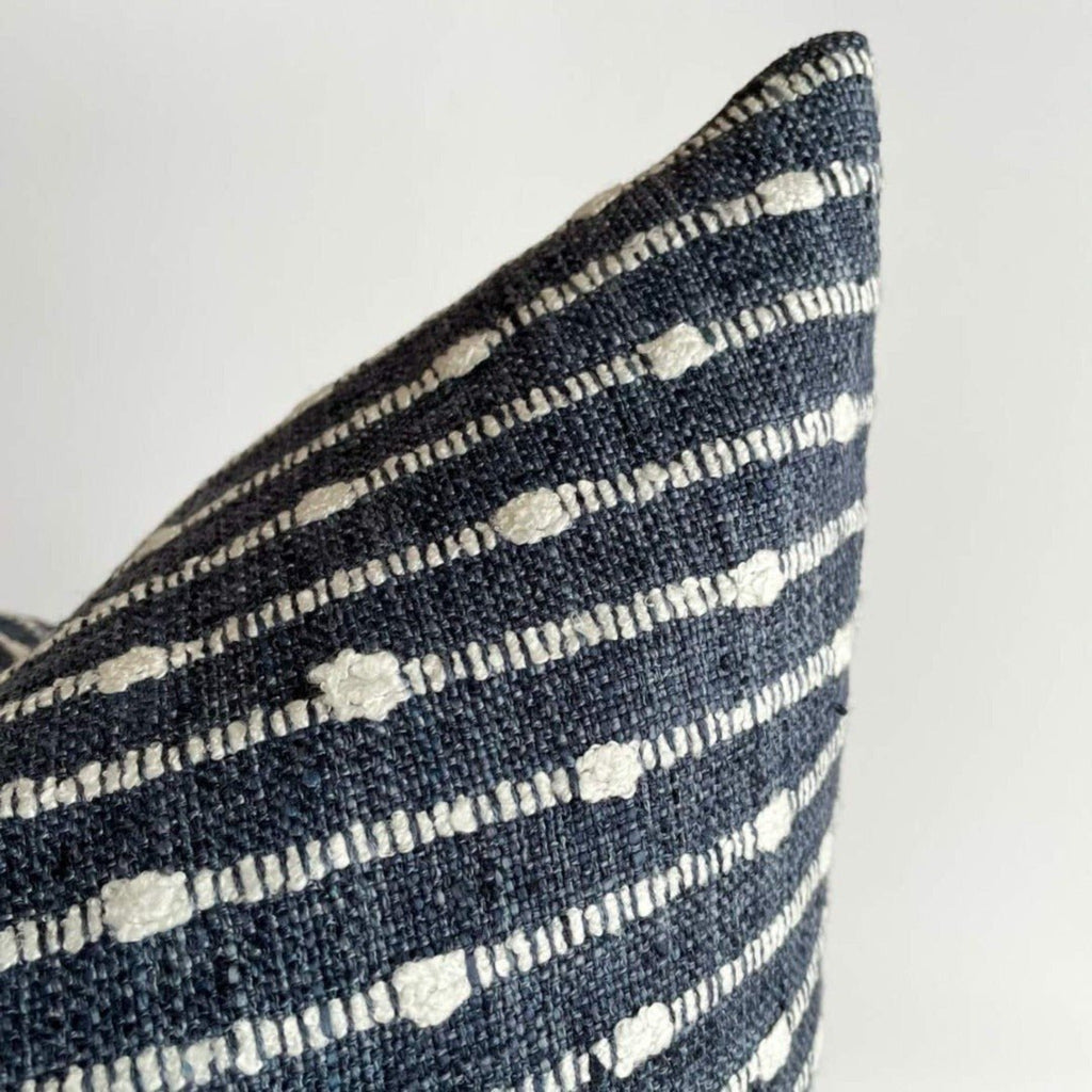 Dalia Stripe Pillow Cover, Indigo - HomeStyle Fabrics