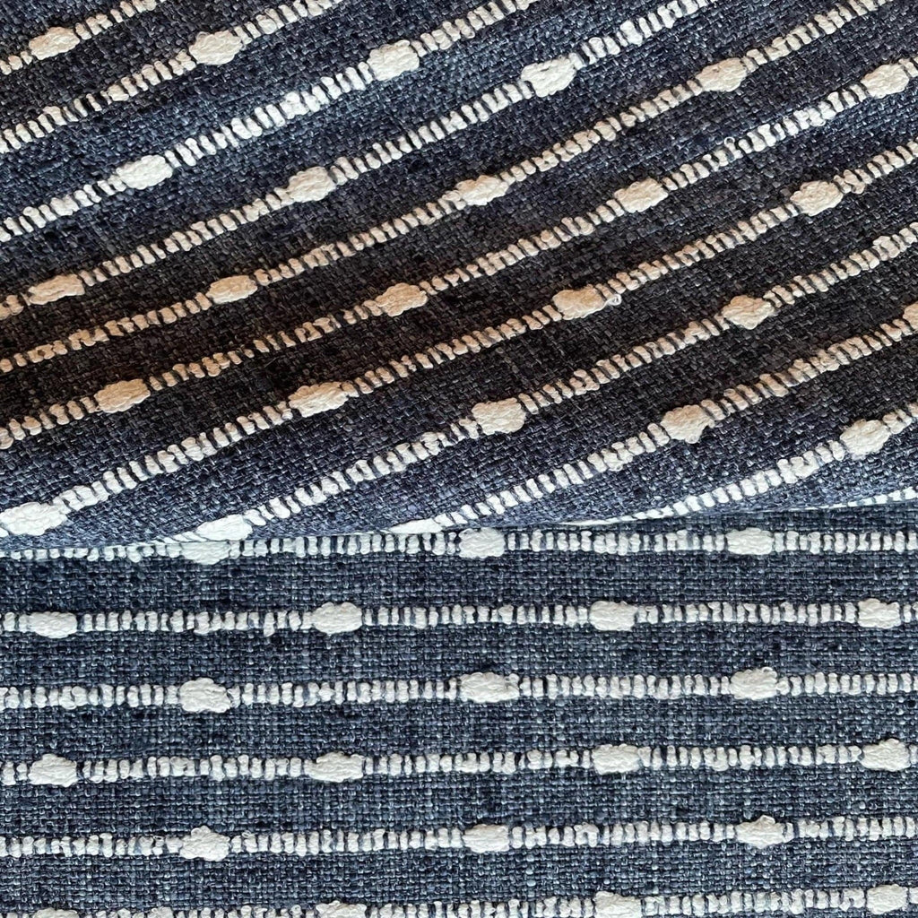 Dalia Textured Stripe Fabric, Indigo - HomeStyle Fabrics