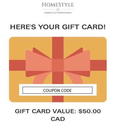 E-Gift Card - HomeStyle Fabrics
