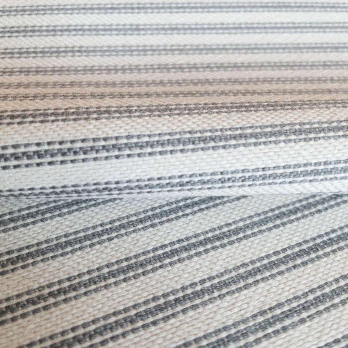 Fallon Striped Grey Ticking Fabric - HomeStyle Fabrics