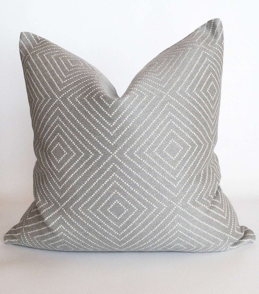 Frida Diamond Pattern Pillow, Smoke - HomeStyle Fabrics