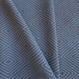 Frida Geometric Diamond Fabric, Denim - HomeStyle Fabrics