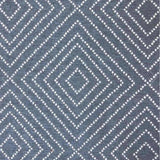 Frida Geometric Diamond Fabric, Denim - HomeStyle Fabrics