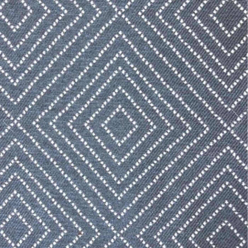 Frida Geometric Diamond Fabric, Denim - HomeStyle Fabrics