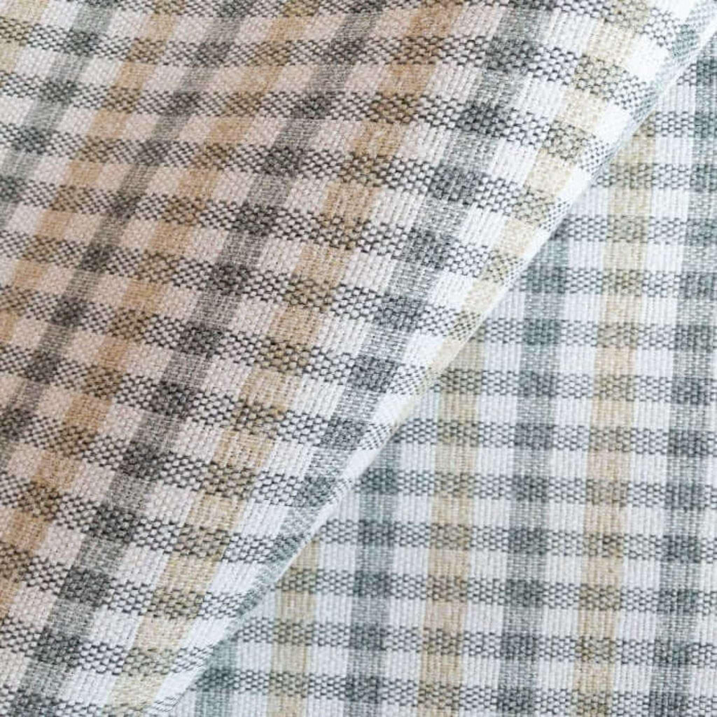 Hailee Gingham Check Fabric, Spa - HomeStyle Fabrics