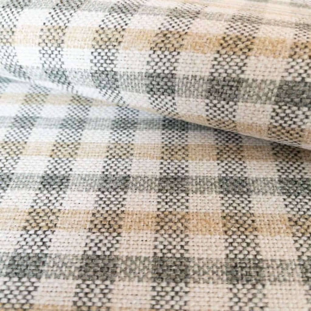 Hailee Gingham Check Fabric, Spa - HomeStyle Fabrics
