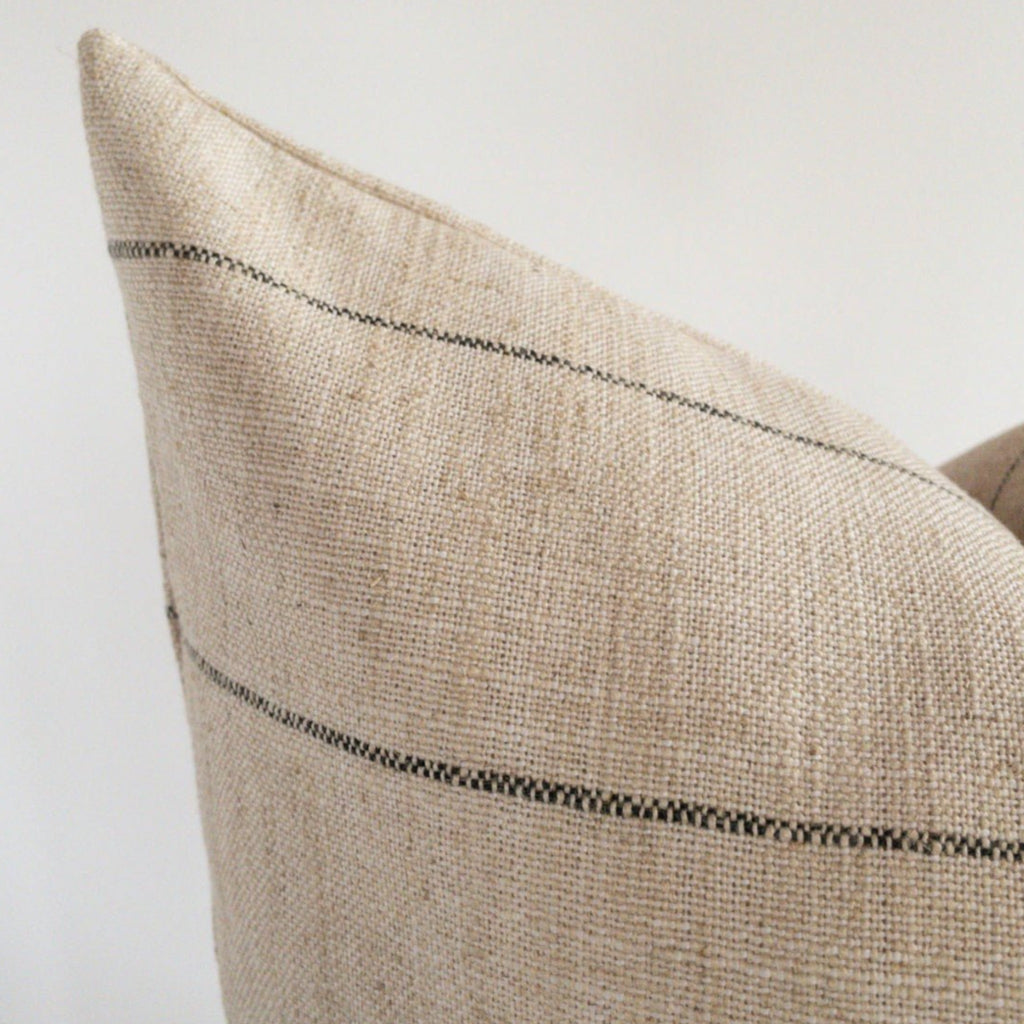Harlow Stripe Neutral Pillow Cover, Jute - HomeStyle Fabrics