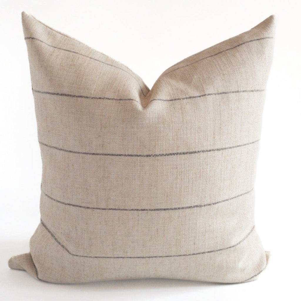 Harlow Stripe Pillow Cover, Jute - HomeStyle Fabrics