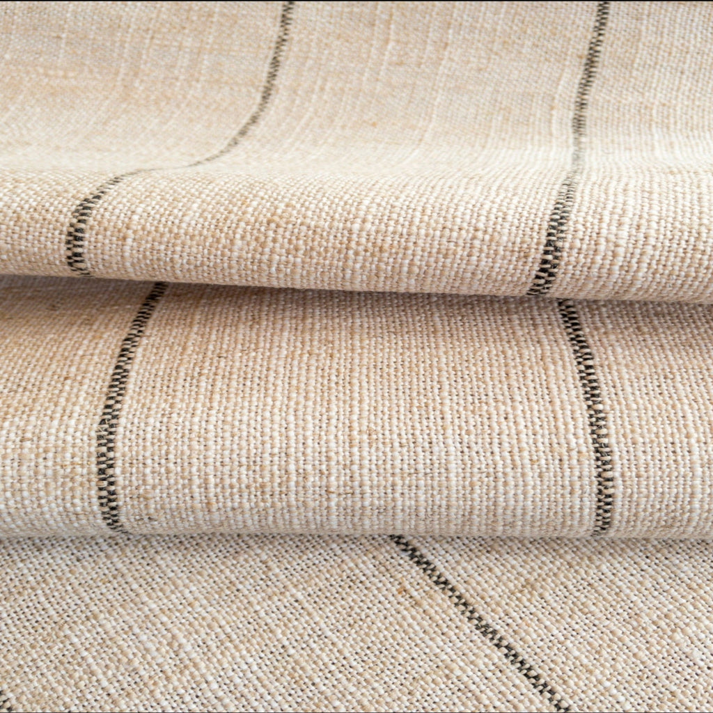 Harlow Stripe Upholstery Fabric, Jute - HomeStyle Fabrics