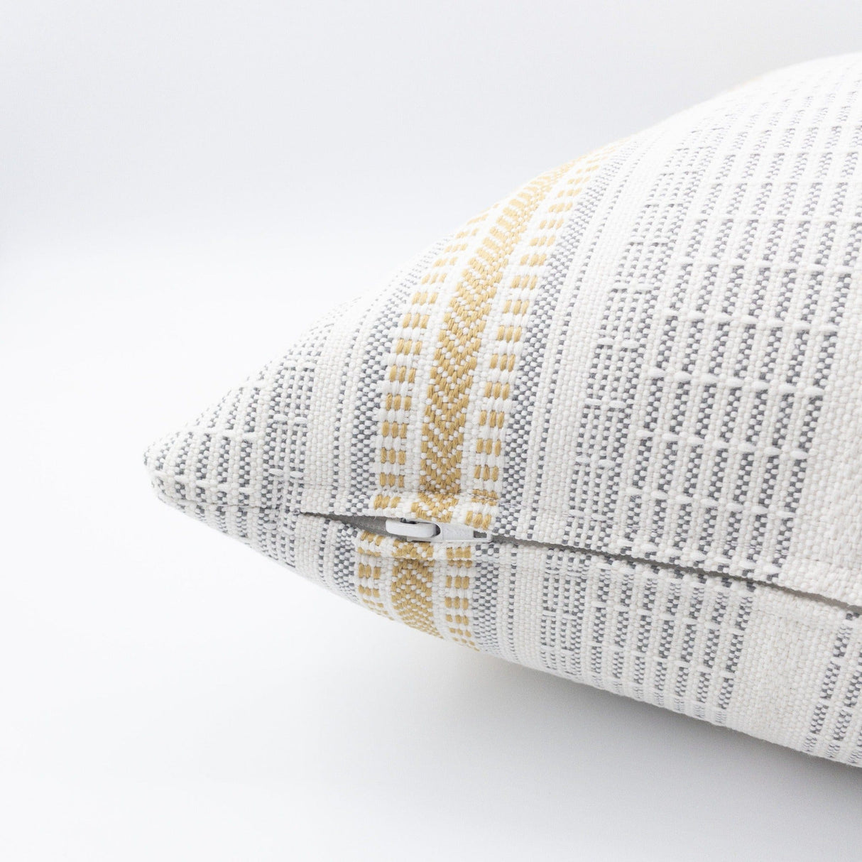 Logan Striped Outdoor Pillow, Buttercup - HomeStyle Fabrics