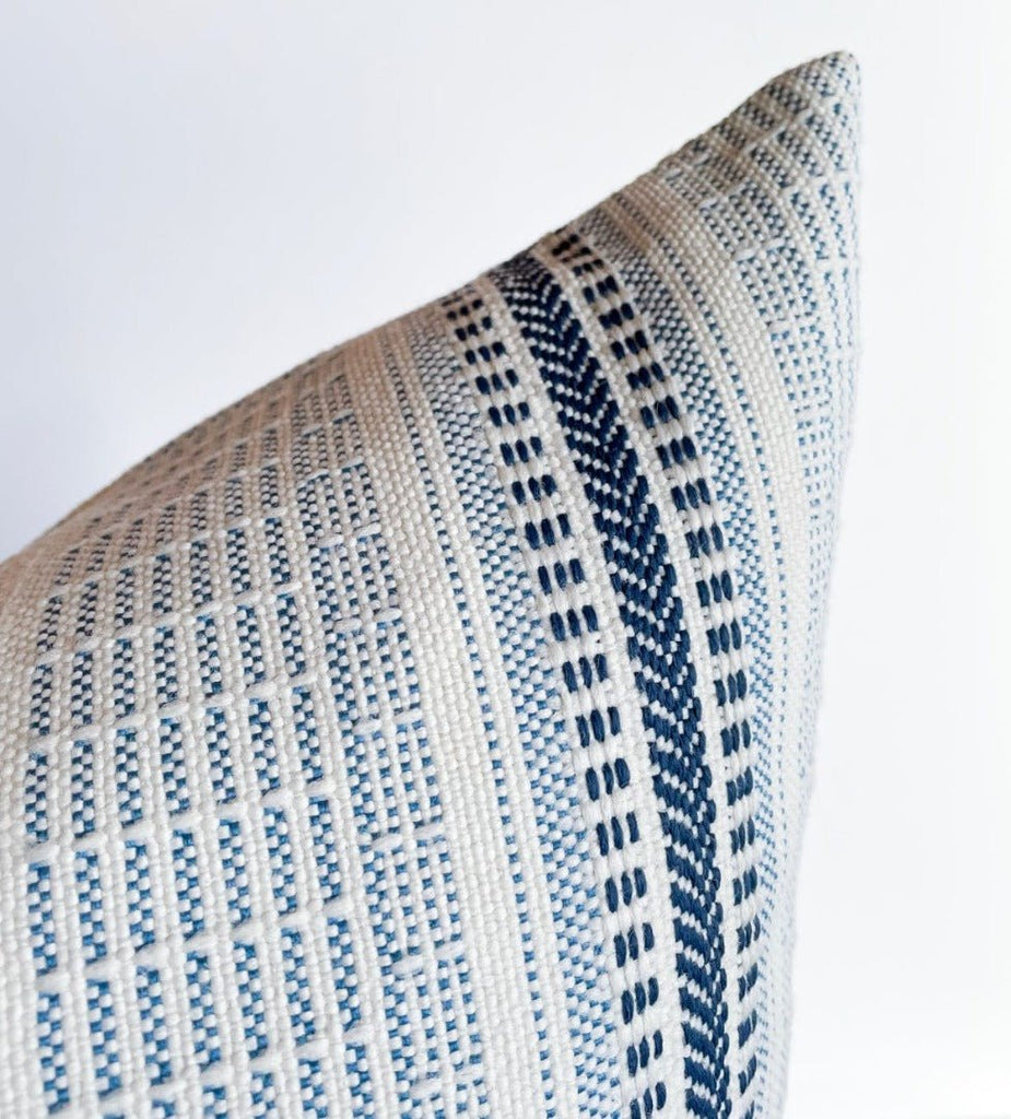 Logan Striped Pillow Cover, Lapis - HomeStyle Fabrics