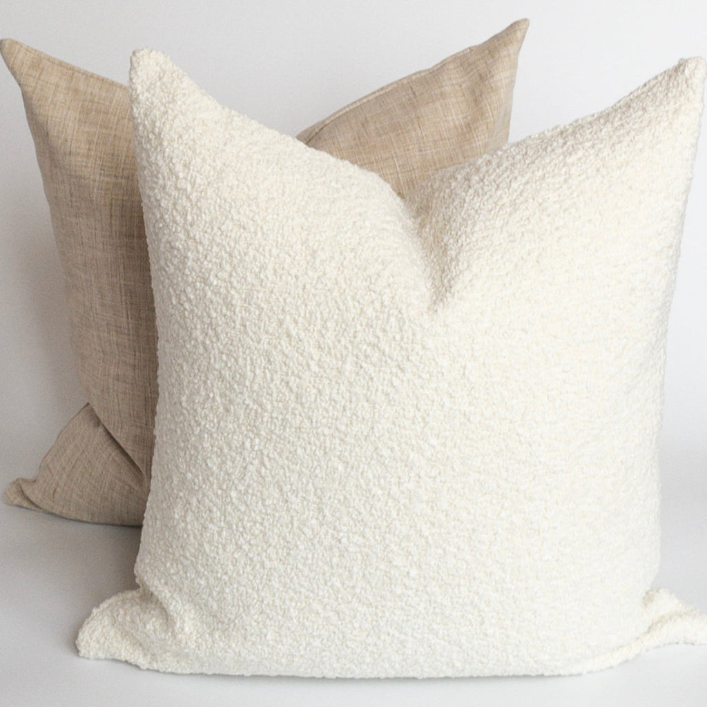 Luna Boucle 24x24 Pillow Cover, Chalk - HomeStyle Fabrics