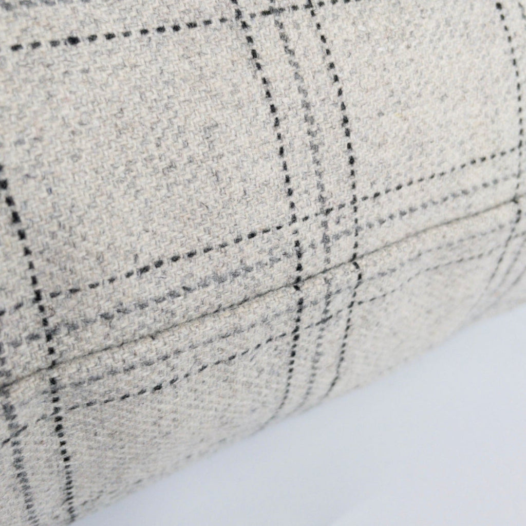 Milan Plaid 20x20 Pillow Cover, Grey - HomeStyle Fabrics