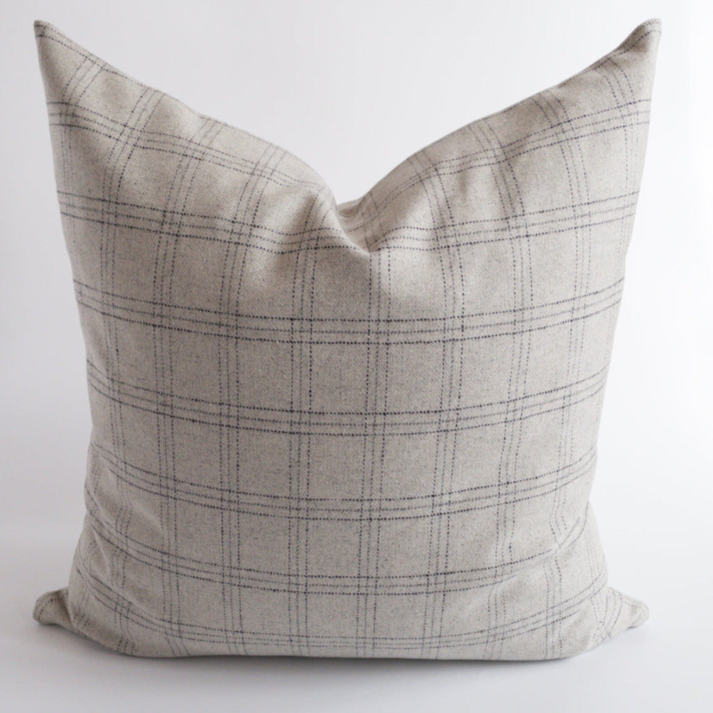 Milan Plaid 20x20 Pillow Cover, Grey - HomeStyle Fabrics