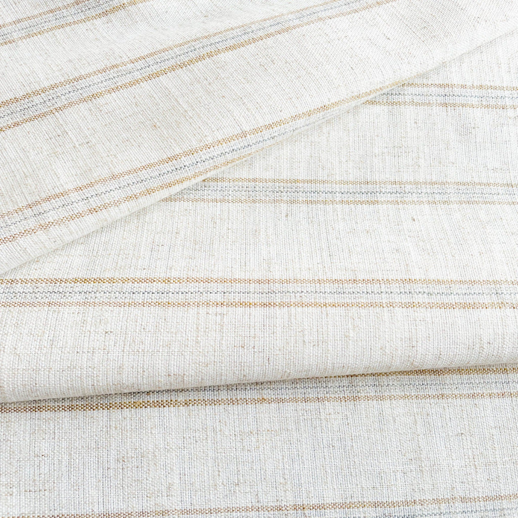 Mina Linen Stripe Fabric, Sandstone - HomeStyle Fabrics