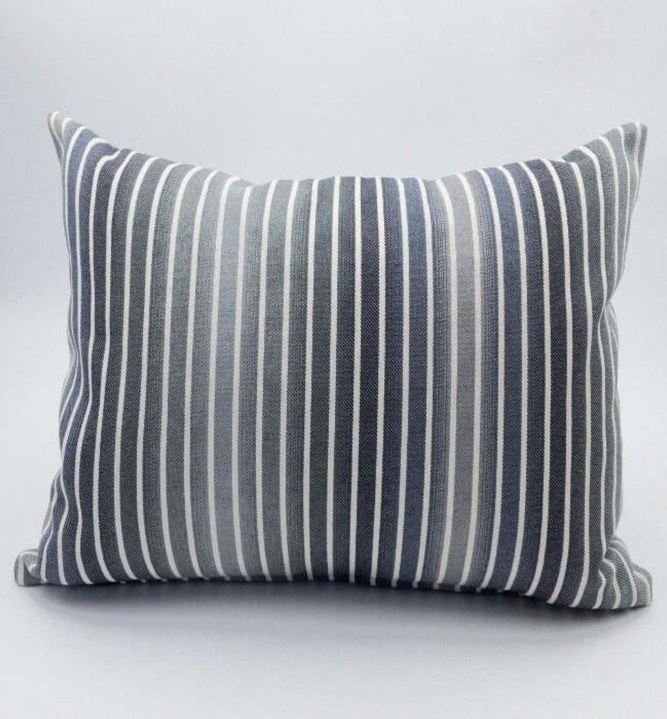 Ombre Striped Lumbar Pillow 14"x20", Denim - HomeStyle Fabrics