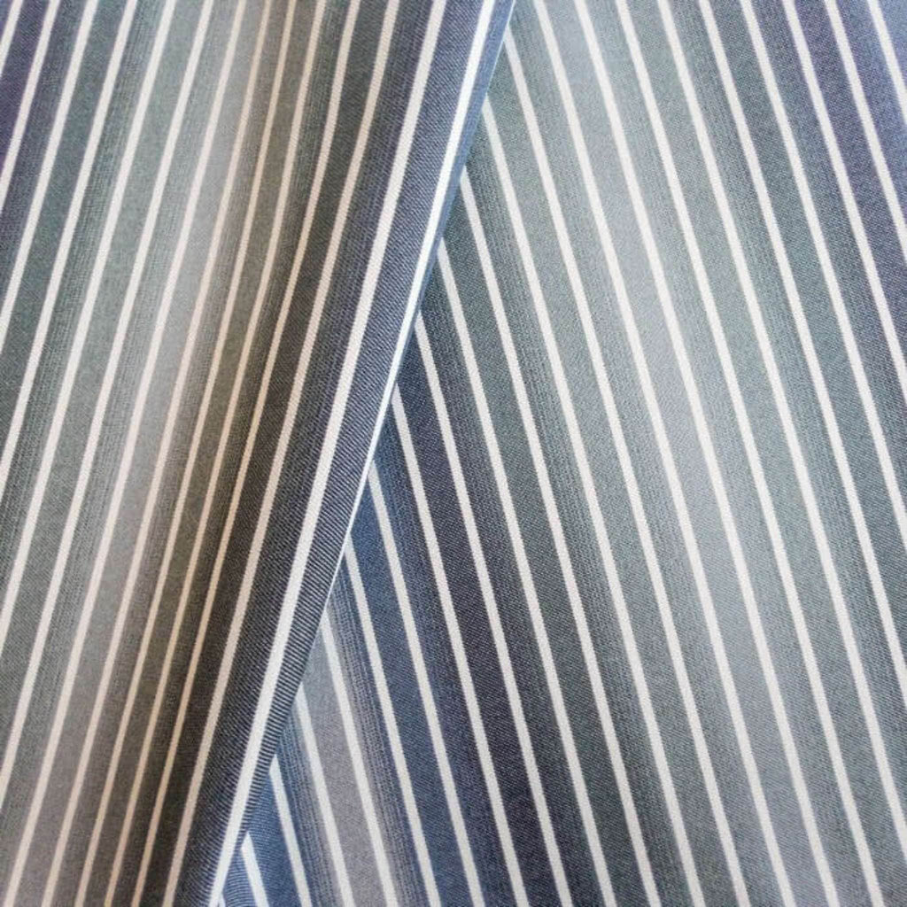 Orion Ombre Stripe Fabric, Denim - HomeStyle Fabrics