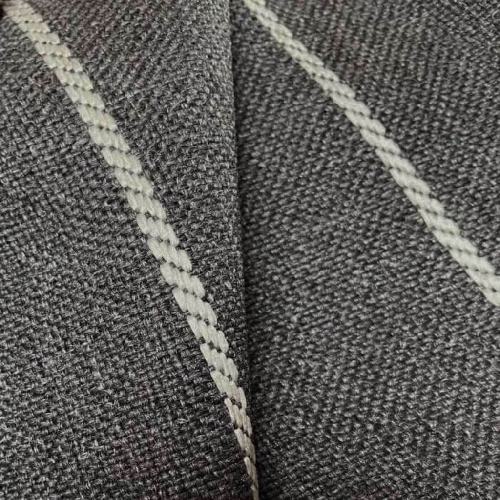 Padilla Striped Upholstery Fabric, Charcoal - HomeStyle Fabrics