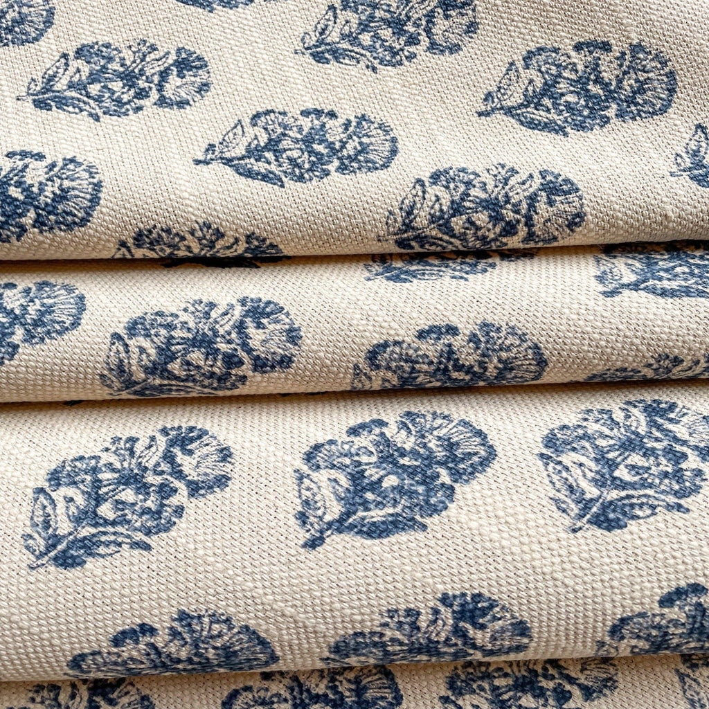 Padma Block Print Fabric, Indigo - HomeStyle Fabrics