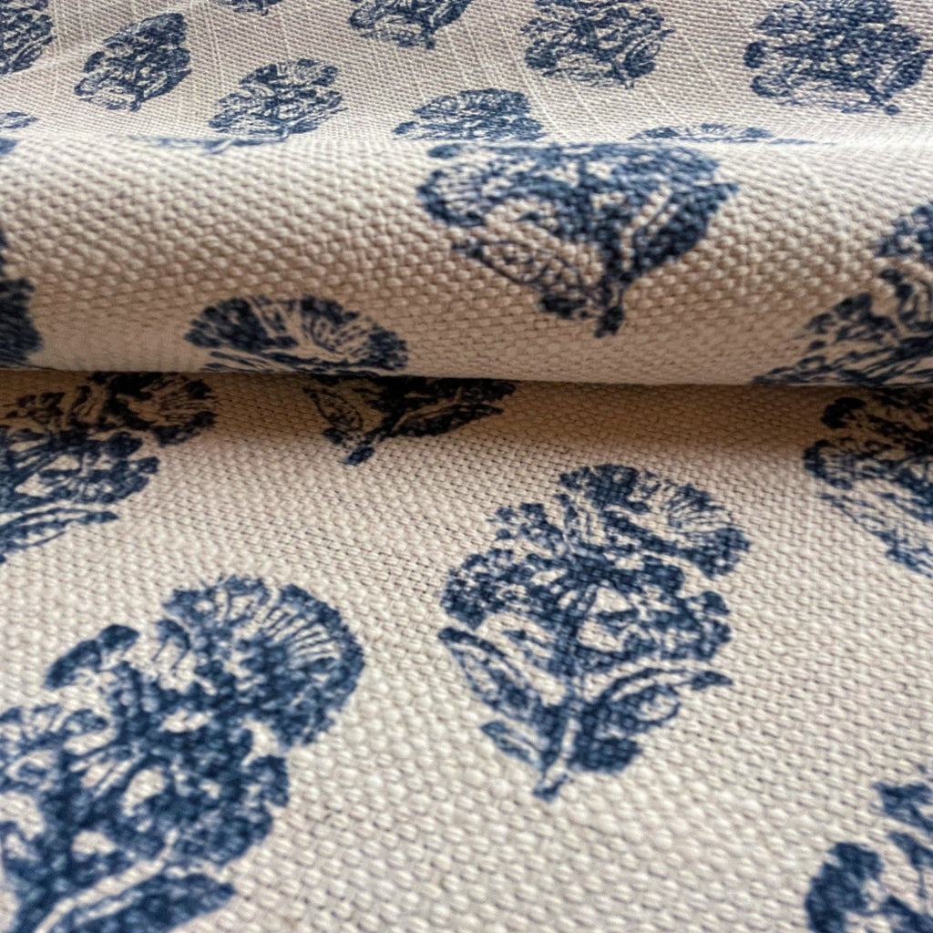 Padma Block Print Fabric, Indigo - HomeStyle Fabrics