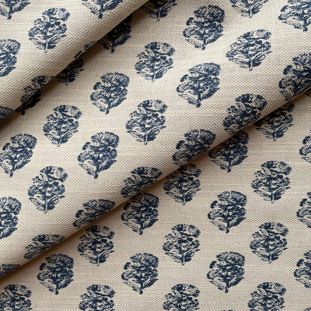 Padma Block Print Fabric, Indigo - HomeStyle Fabrics