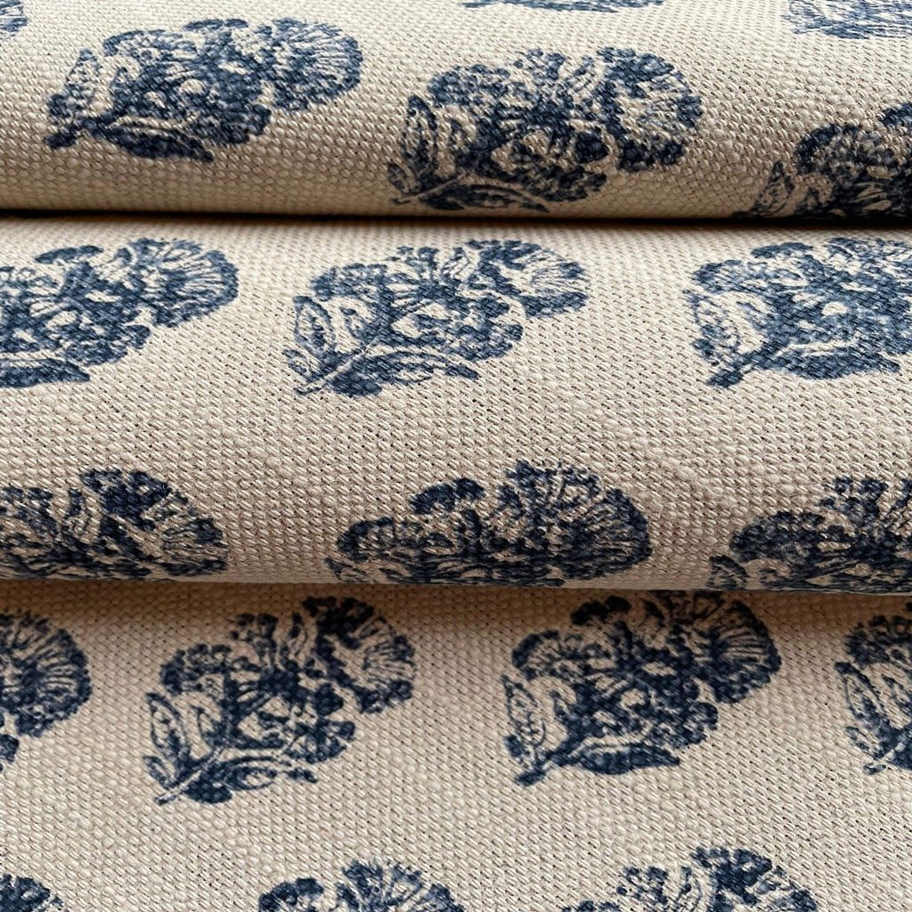 Padma Block Print Fabric, Indigo - HomeStyle Fabrics