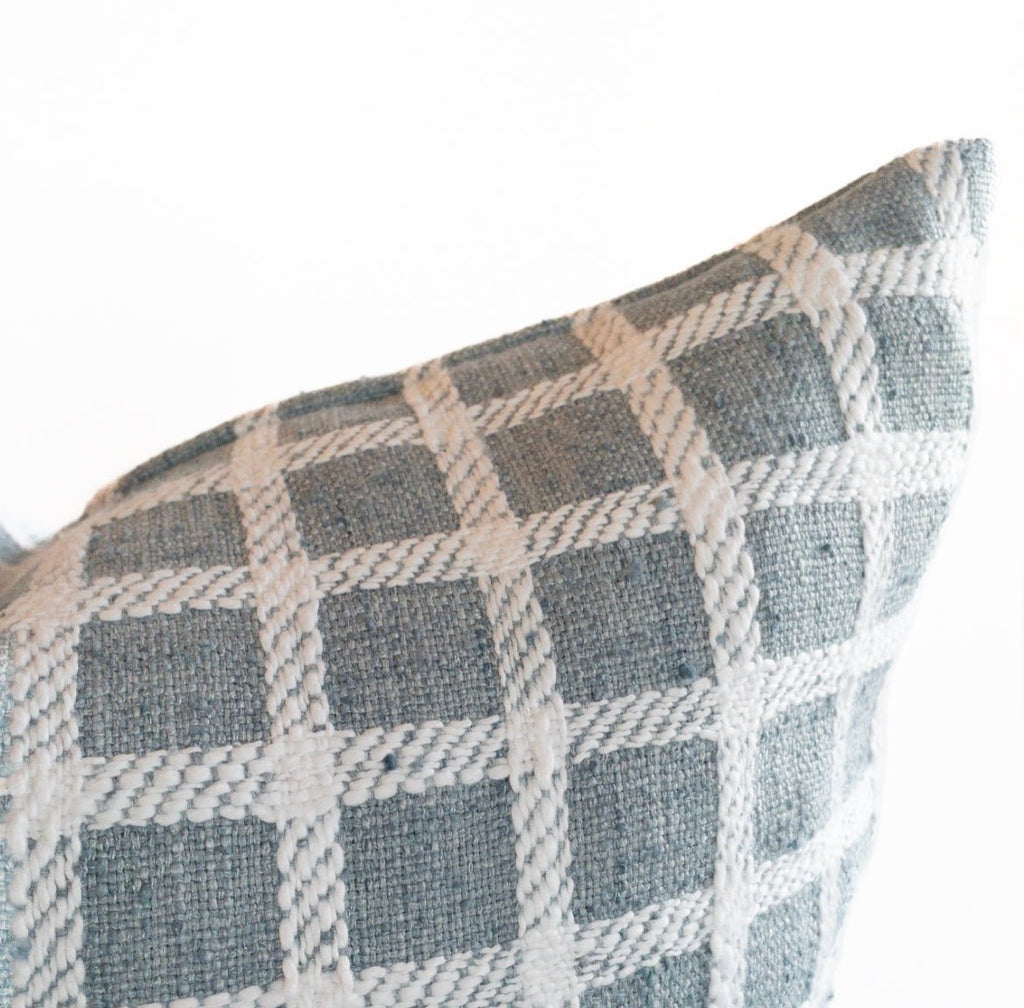 Sutton Plaid Pillow Cover, Chambray - HomeStyle Fabrics