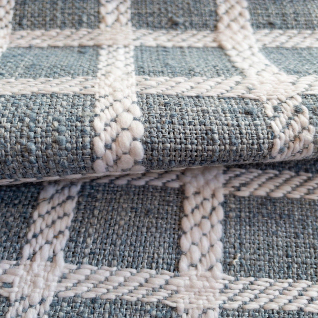 Sutton Textured Check Fabric, Chambray - HomeStyle Fabrics