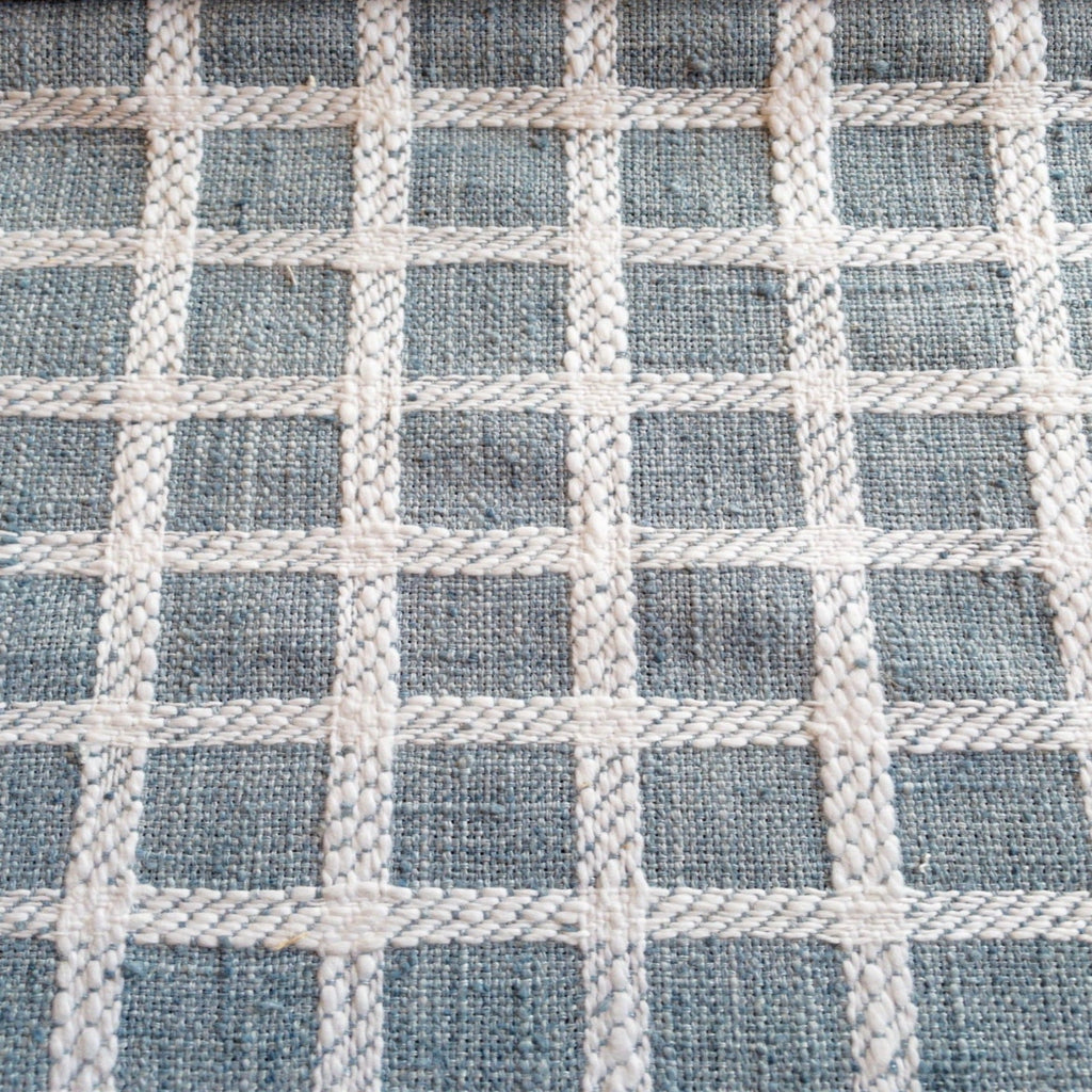 Sutton Textured Check Fabric, Chambray - HomeStyle Fabrics